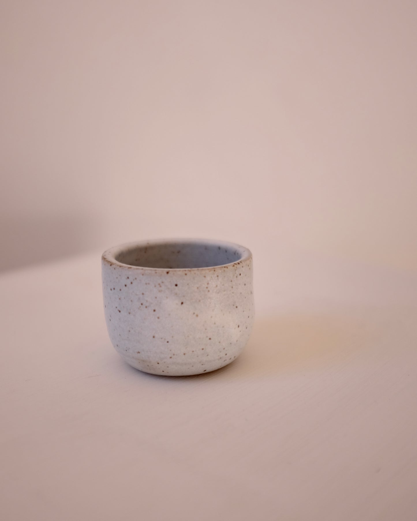 Sake cup — speckled satin white
