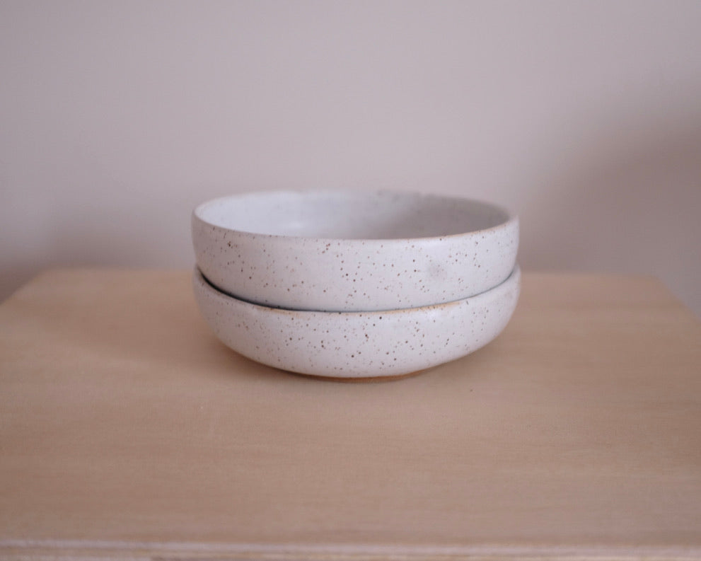 Low bowl — speckled satin white