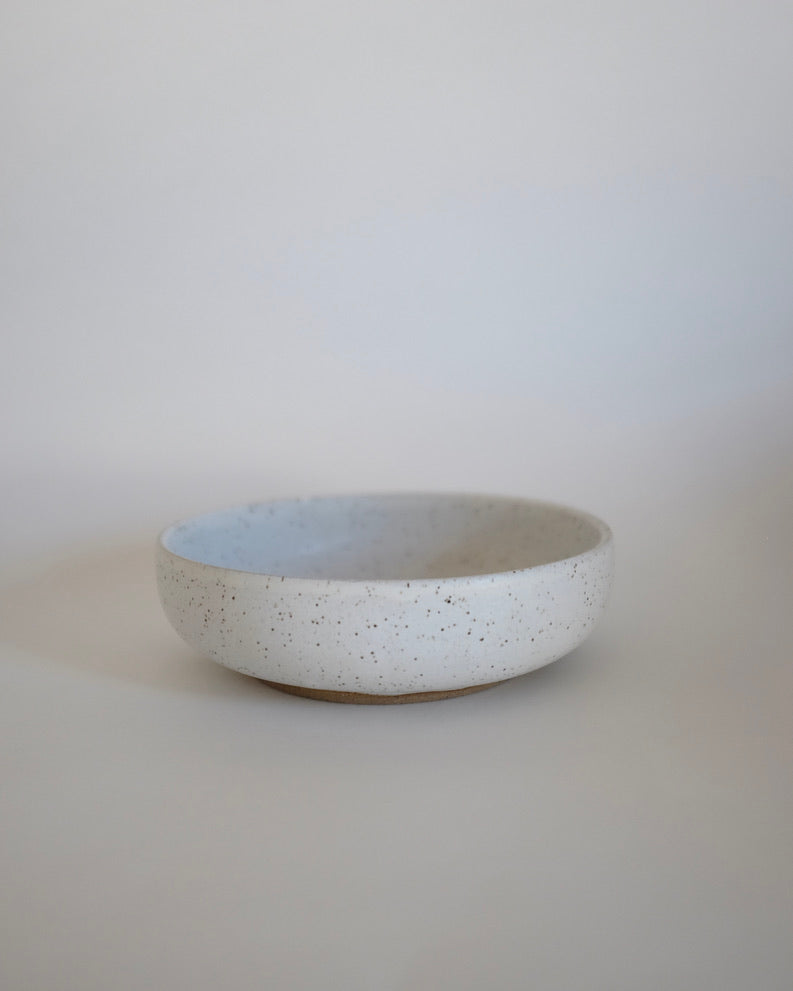 Low bowl — speckled satin white