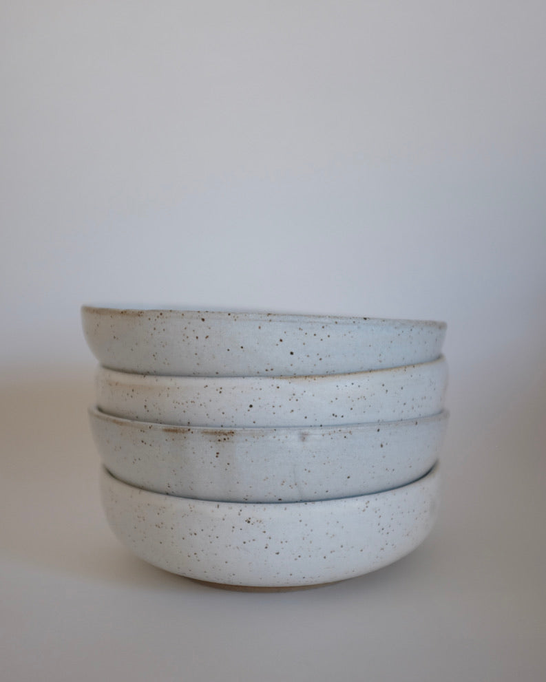 Low bowl — speckled satin white