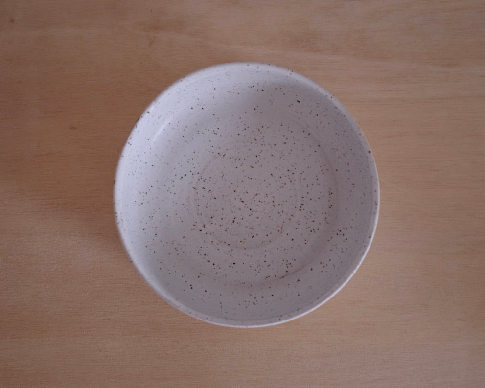 Low bowl — speckled satin white