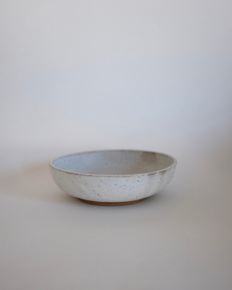 Low bowl — speckled satin white