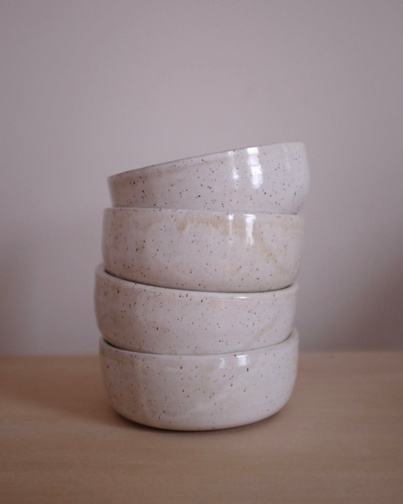 Cereal bowl — speckled glossy egg