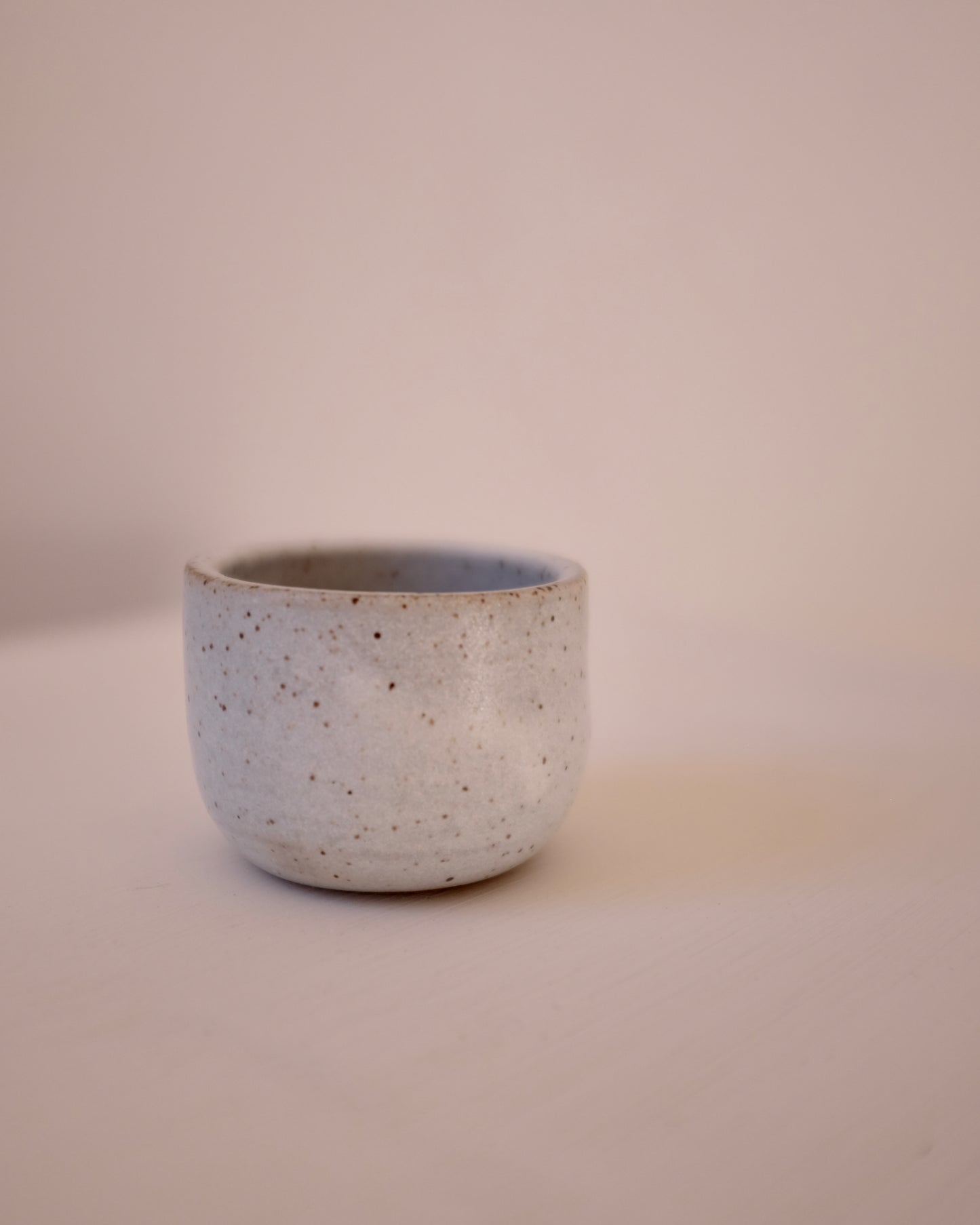 Sake cup — speckled satin white