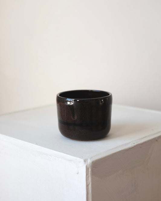 Tea cup — dark brown